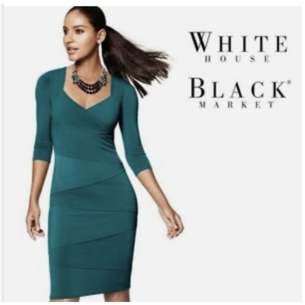 White House Black Market Twisted & Tiered Instantly Slimming Sheath Dress